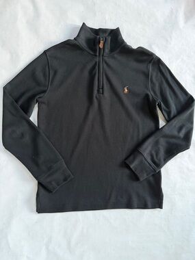 Boys Ralph Lauren Black Half-Zip Pullover - M (10-12)